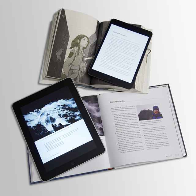 e-books on the same page, but in different formats.